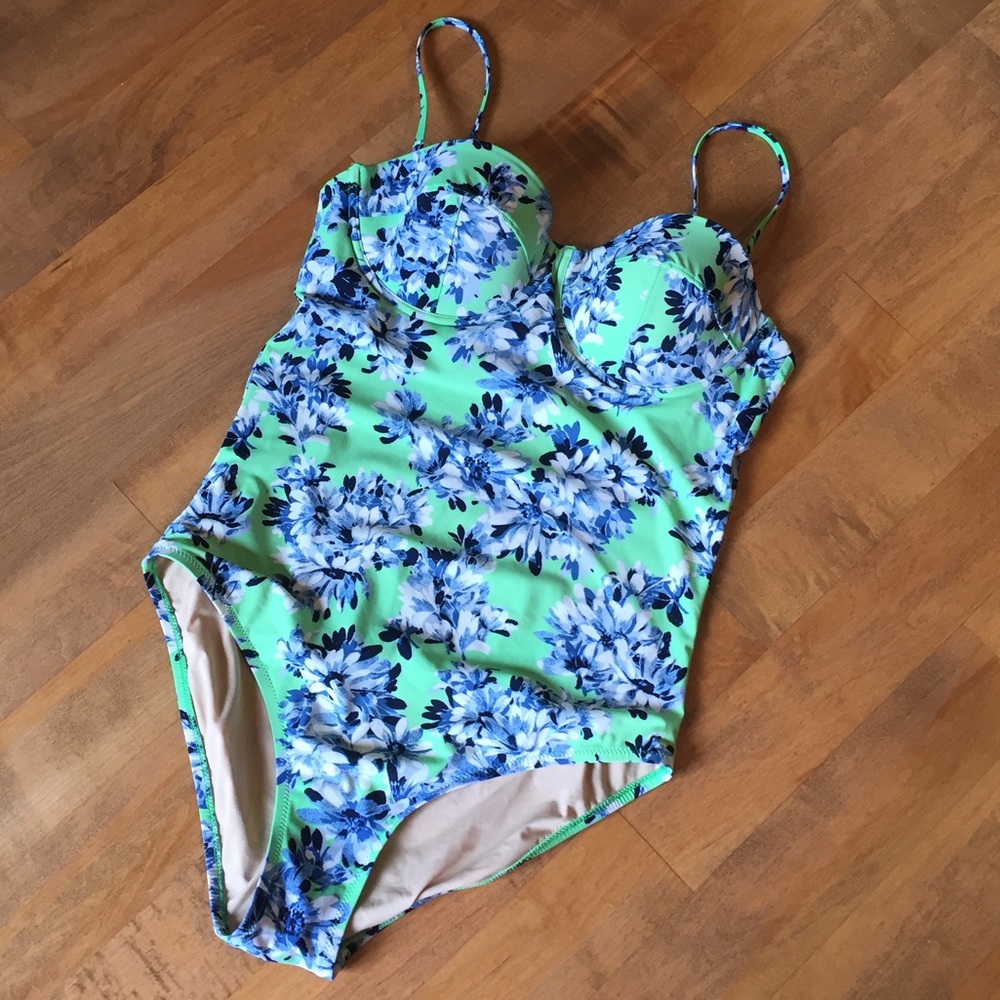 J. Crew underwire one-piece floral swimsuit